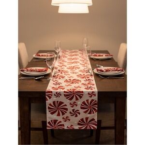 Red and White Peppermint Table Runner